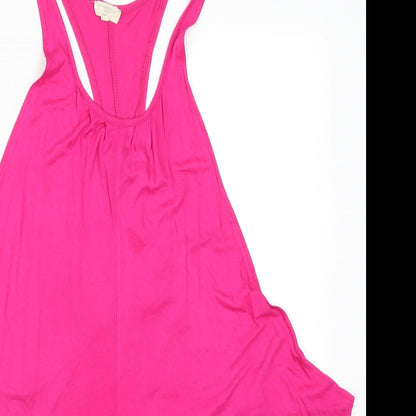 Womens UK Size 14 New Look Pink Basic Tank