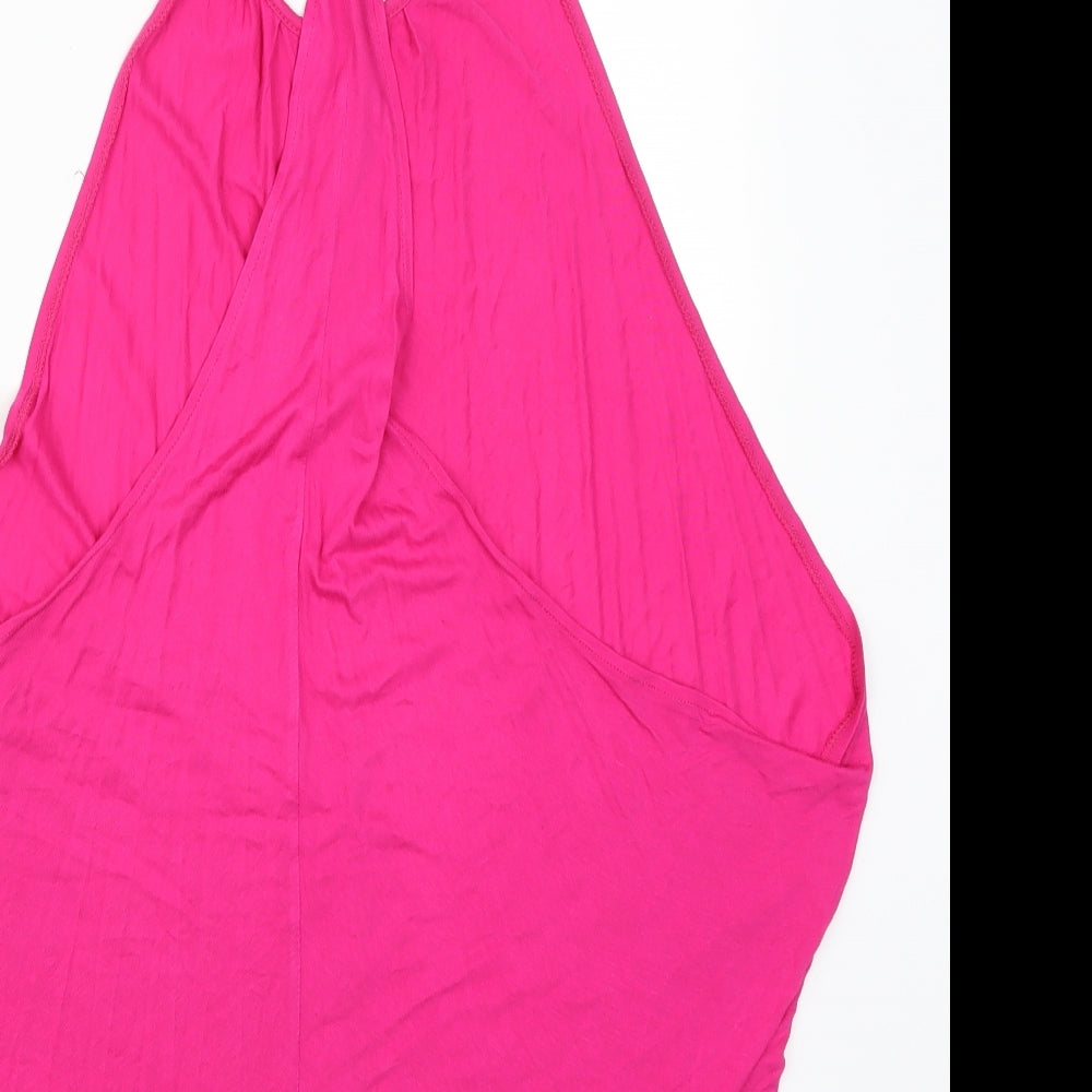 Womens UK Size 14 New Look Pink Basic Tank