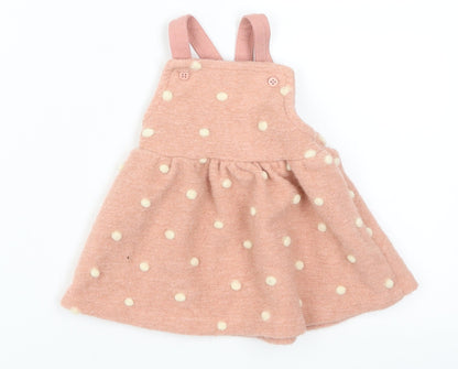 George Girls Pink Polka Dot  Skater Dress  Size 0-3 Months