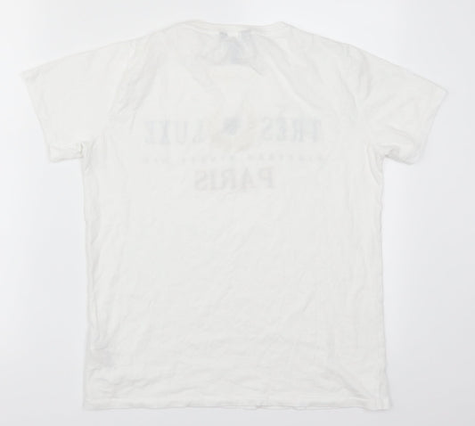 Womens UK Size 10 New Look White Basic T-Shirt