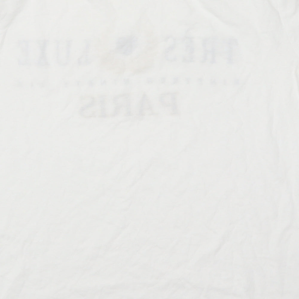 Womens UK Size 10 New Look White Basic T-Shirt