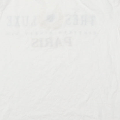 Womens UK Size 10 New Look White Basic T-Shirt