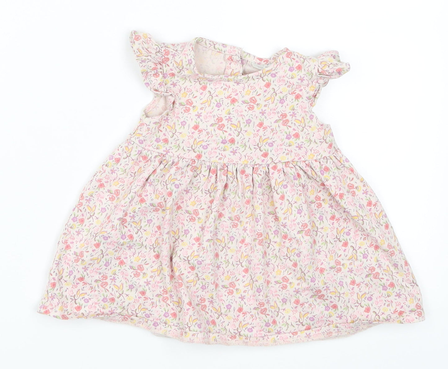 NEXT Girls Pink Floral  Skater Dress  Size 3-6 Months