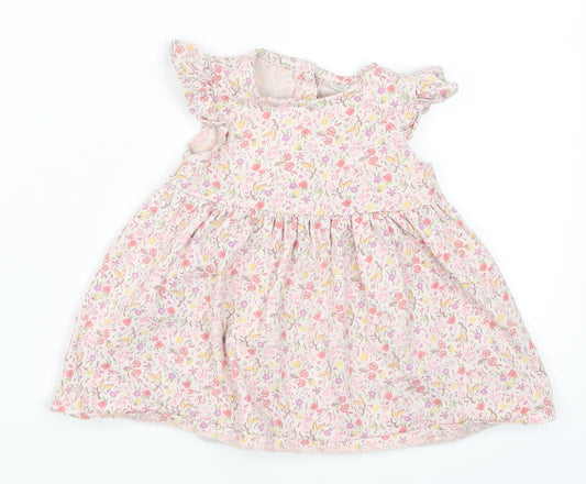 NEXT Girls Pink Floral  Skater Dress  Size 3-6 Months