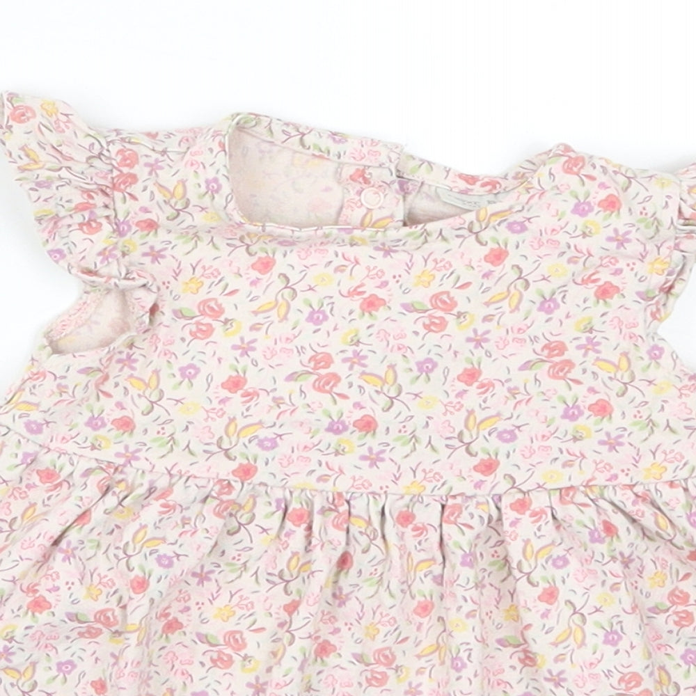 NEXT Girls Pink Floral  Skater Dress  Size 3-6 Months