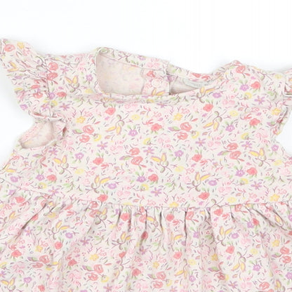 NEXT Girls Pink Floral  Skater Dress  Size 3-6 Months