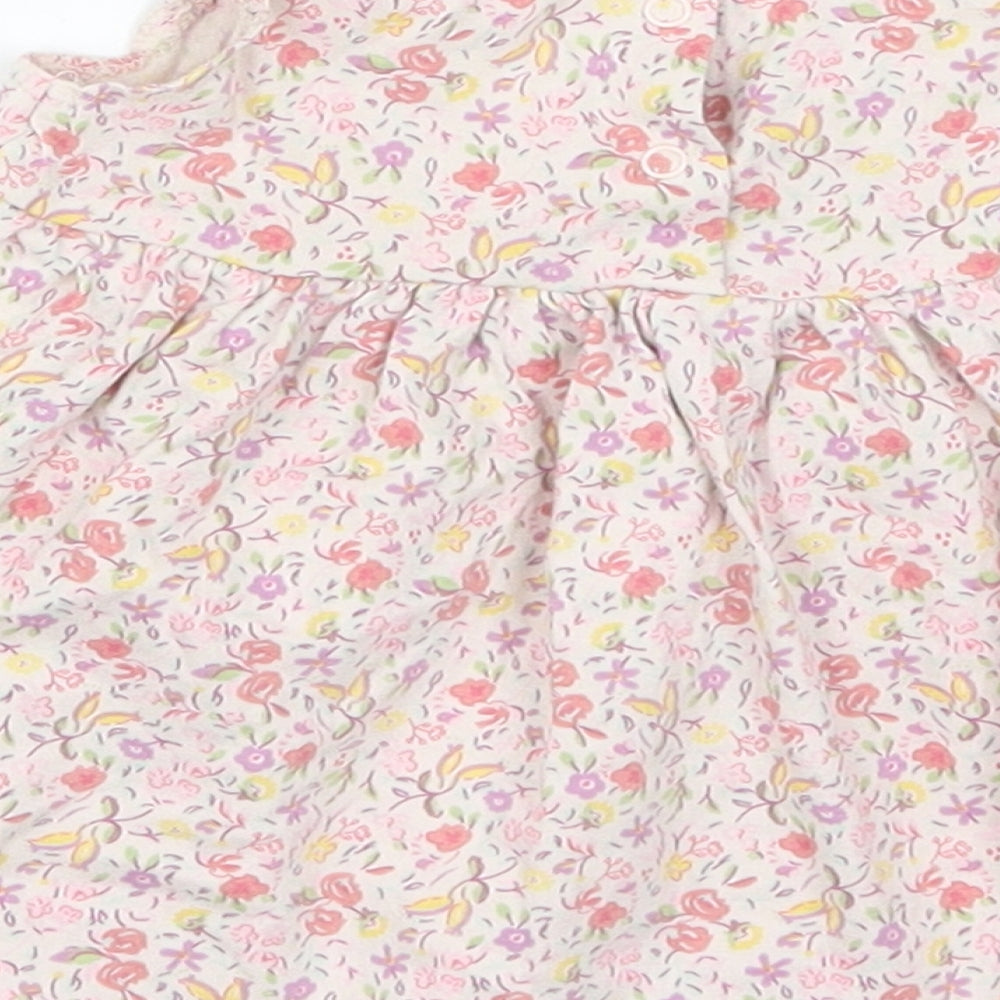 NEXT Girls Pink Floral  Skater Dress  Size 3-6 Months