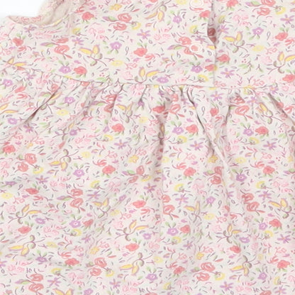 NEXT Girls Pink Floral  Skater Dress  Size 3-6 Months