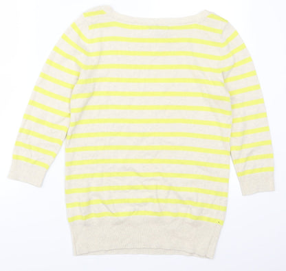 Gap Womens Yellow Striped  Pullover Jumper Size M