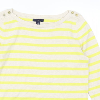 Gap Womens Yellow Striped  Pullover Jumper Size M