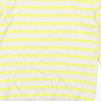 Gap Womens Yellow Striped  Pullover Jumper Size M