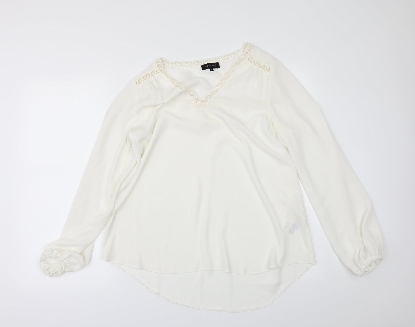 Womens UK Size 10 New Look Ivory Basic Blouse