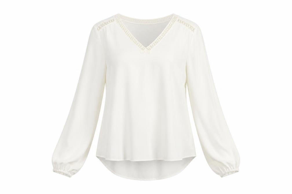 Womens UK Size 10 New Look Ivory Basic Blouse