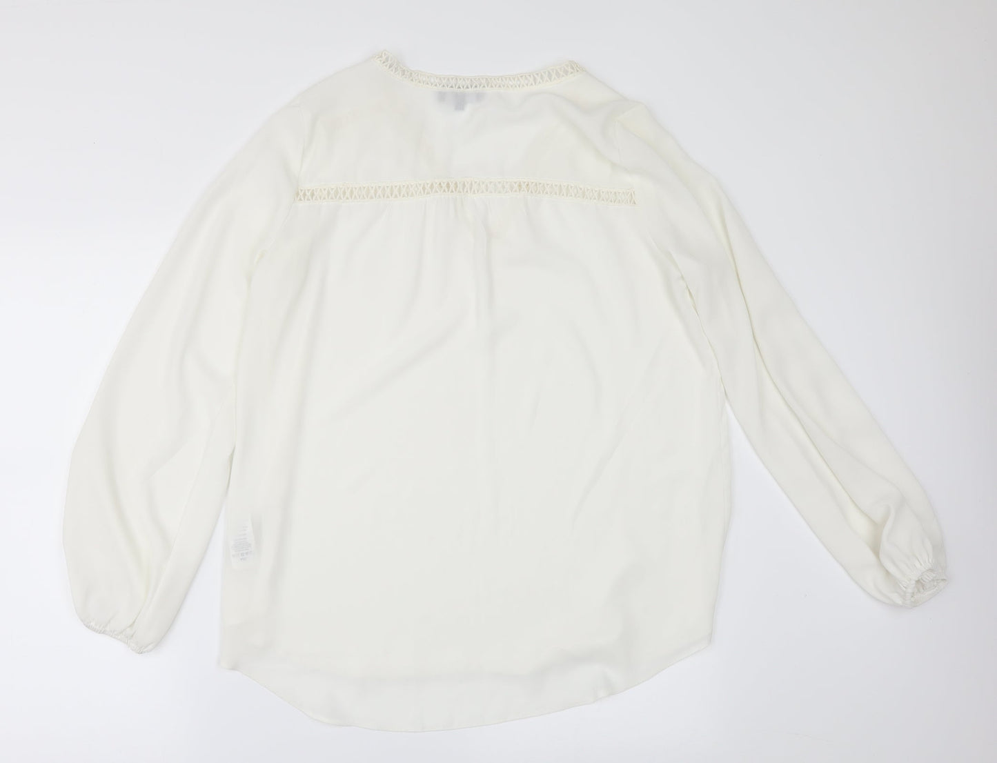 Womens UK Size 10 New Look Ivory Basic Blouse