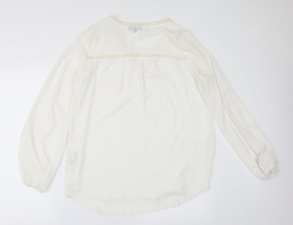 Womens UK Size 10 New Look Ivory Basic Blouse