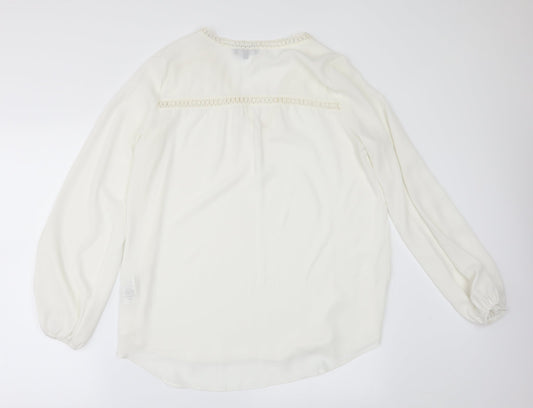Womens UK Size 10 New Look Ivory Basic Blouse