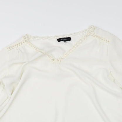 Womens UK Size 10 New Look Ivory Basic Blouse