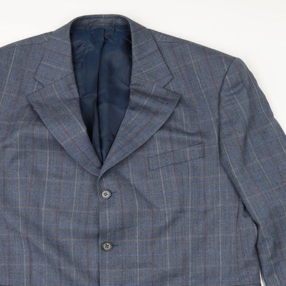 Atelier Torino Mens Black Check  Jacket Suit Jacket Size 44