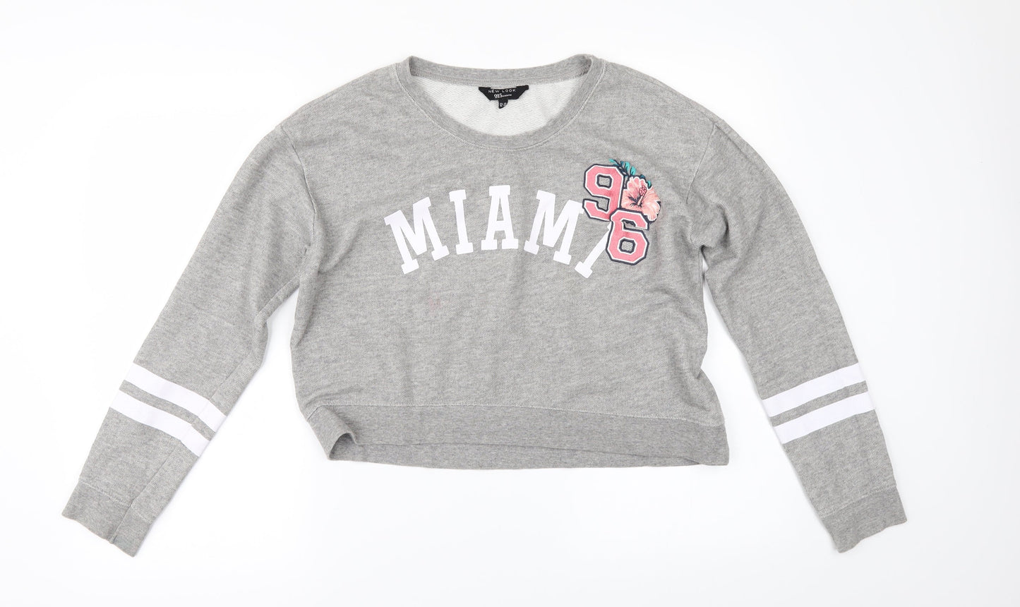 New Look Girls Grey   Pullover Sweatshirt Size 12-13 Years  - Miami 96