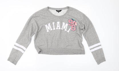 New Look Girls Grey   Pullover Sweatshirt Size 12-13 Years  - Miami 96