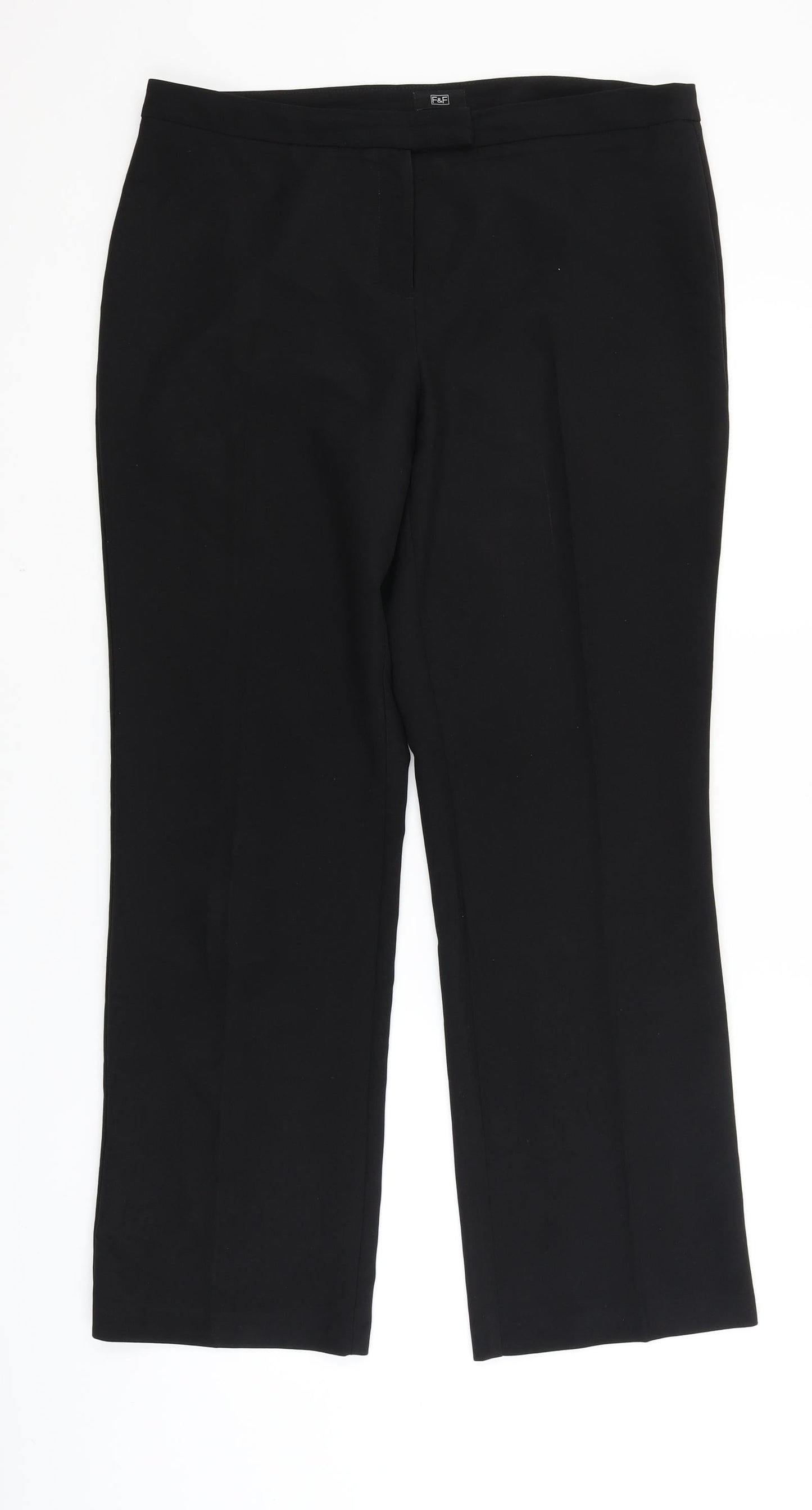 F&F Womens Black   Dress Pants Trousers Size 12 L28.5 in