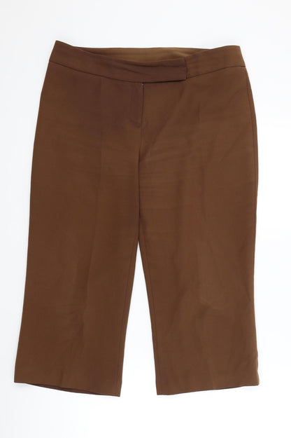 Womens UK Size 14 Evie Regular Fit Cropped Brown Trousers