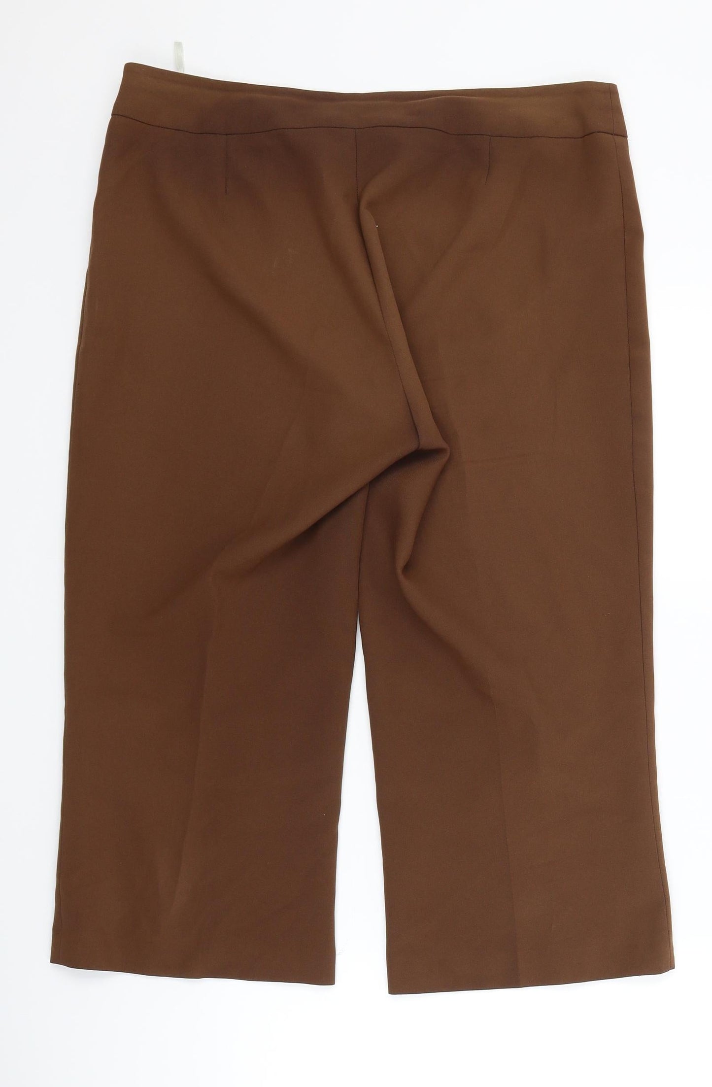 Womens UK Size 14 Evie Regular Fit Cropped Brown Trousers