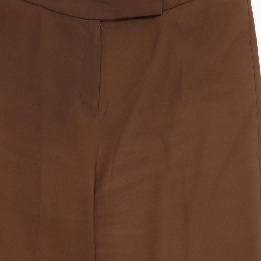 Womens UK Size 14 Evie Regular Fit Cropped Brown Trousers