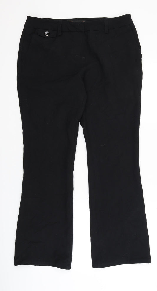 Womens UK Size 12 NEXT Regular Fit Dress Pants Black Trousers