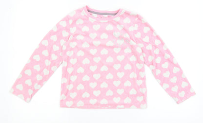 Primark Girls Pink Solid  Top Pyjama Top Size 7-8 Years  - hearts
