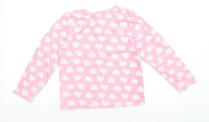 Primark Girls Pink Solid  Top Pyjama Top Size 7-8 Years  - hearts