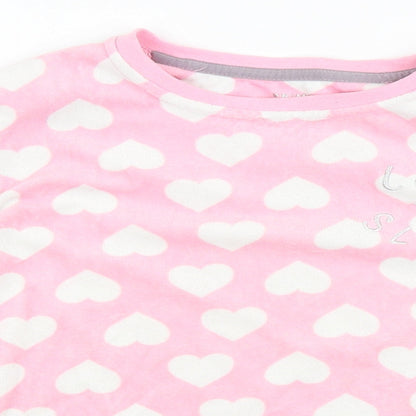 Primark Girls Pink Solid  Top Pyjama Top Size 7-8 Years  - hearts