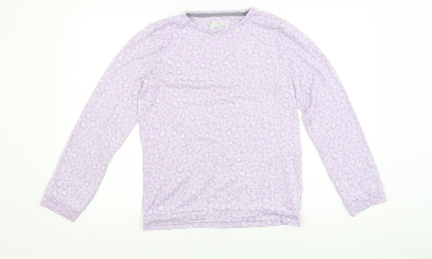 F&F Girls Purple Animal Print  Top Pyjama Top Size 12-13 Years