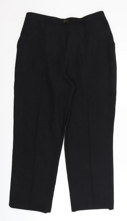 Womens UK Size 14 Papaya Regular Fit Dress Pants Black Trousers
