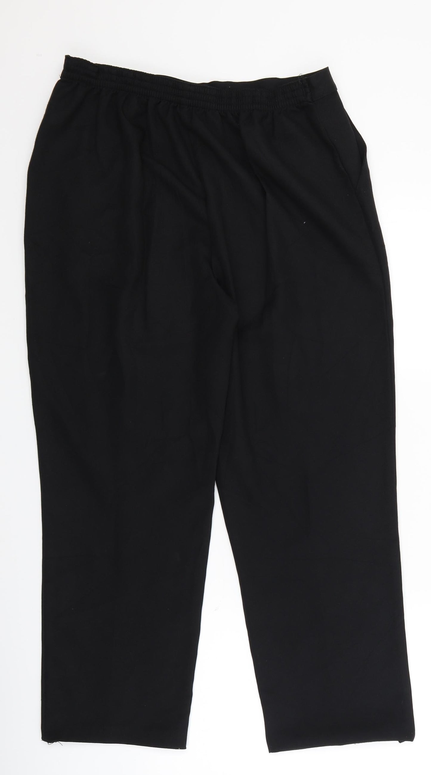 Womens UK Size 14 Papaya Regular Fit Dress Pants Black Trousers