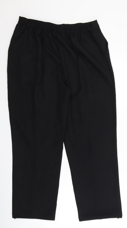 Womens UK Size 14 Papaya Regular Fit Dress Pants Black Trousers