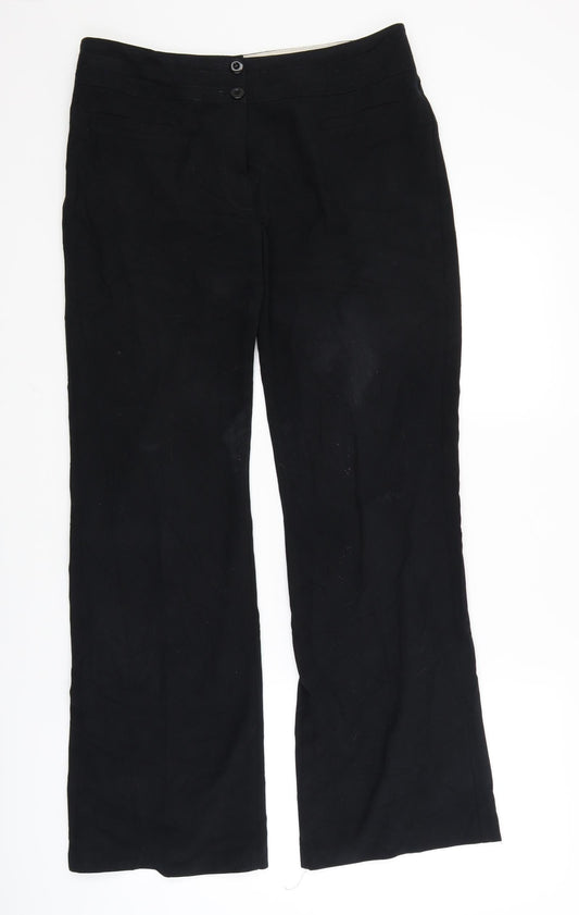 M&S Womens Black   Dress Pants Trousers Size 12 L30 in