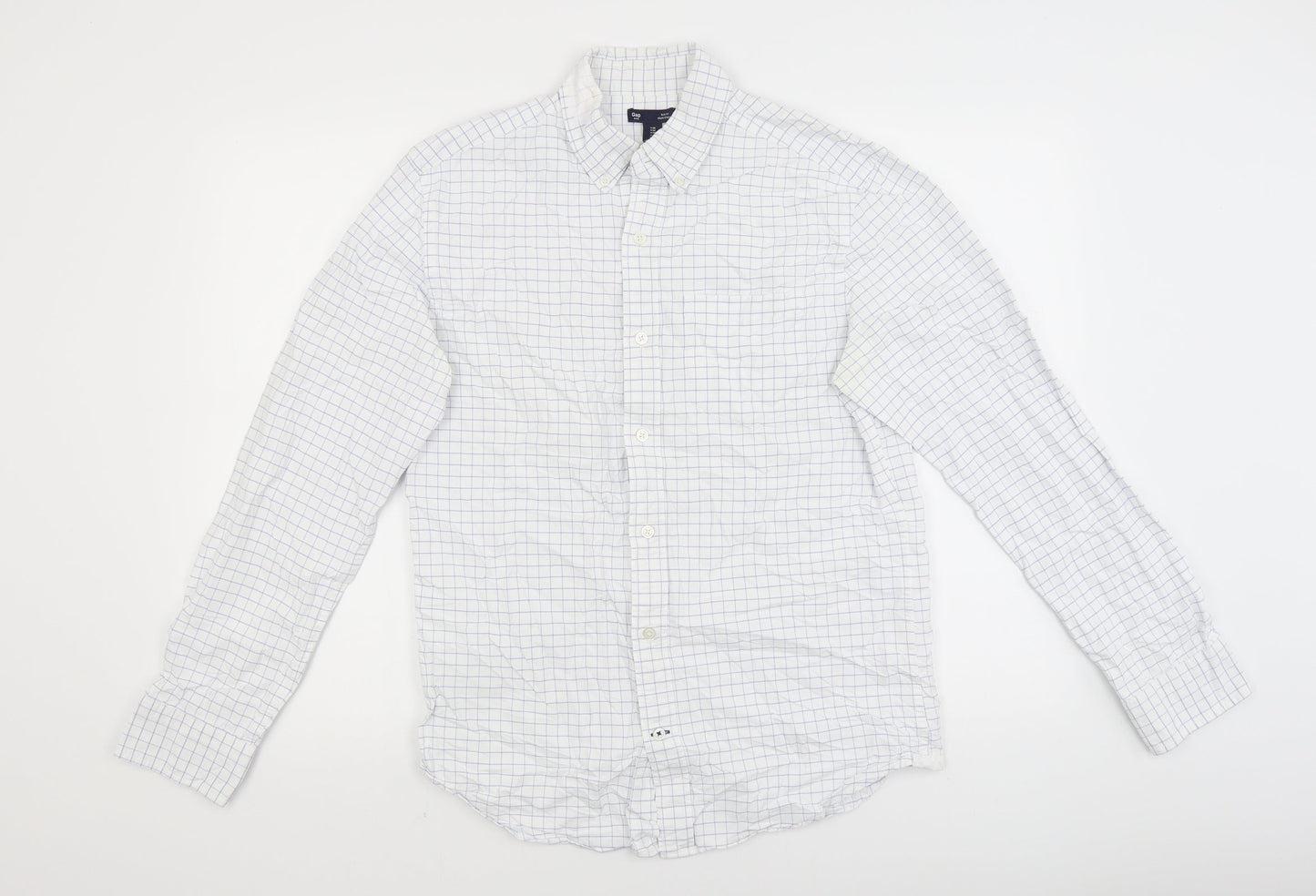 Mens UK Size M Gap White  Button-Up Long Sleeve Casual Shirt