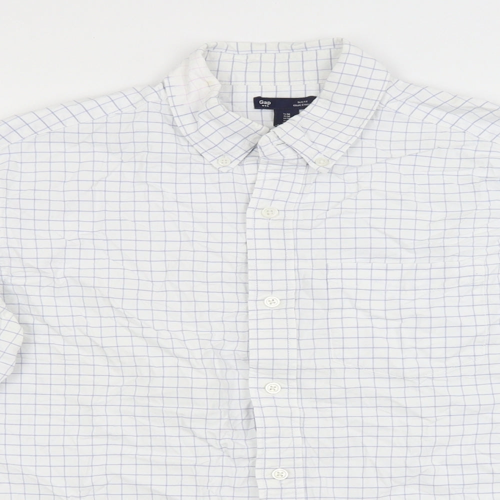 Mens UK Size M Gap White  Button-Up Long Sleeve Casual Shirt