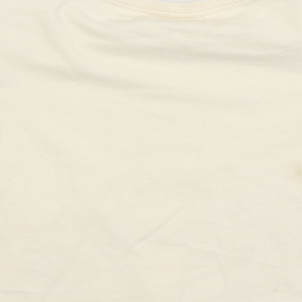 Womens UK Size 6 Zara Ivory Cropped T-Shirt
