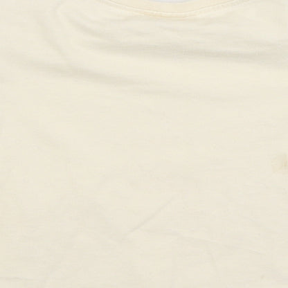 Womens UK Size 6 Zara Ivory Cropped T-Shirt