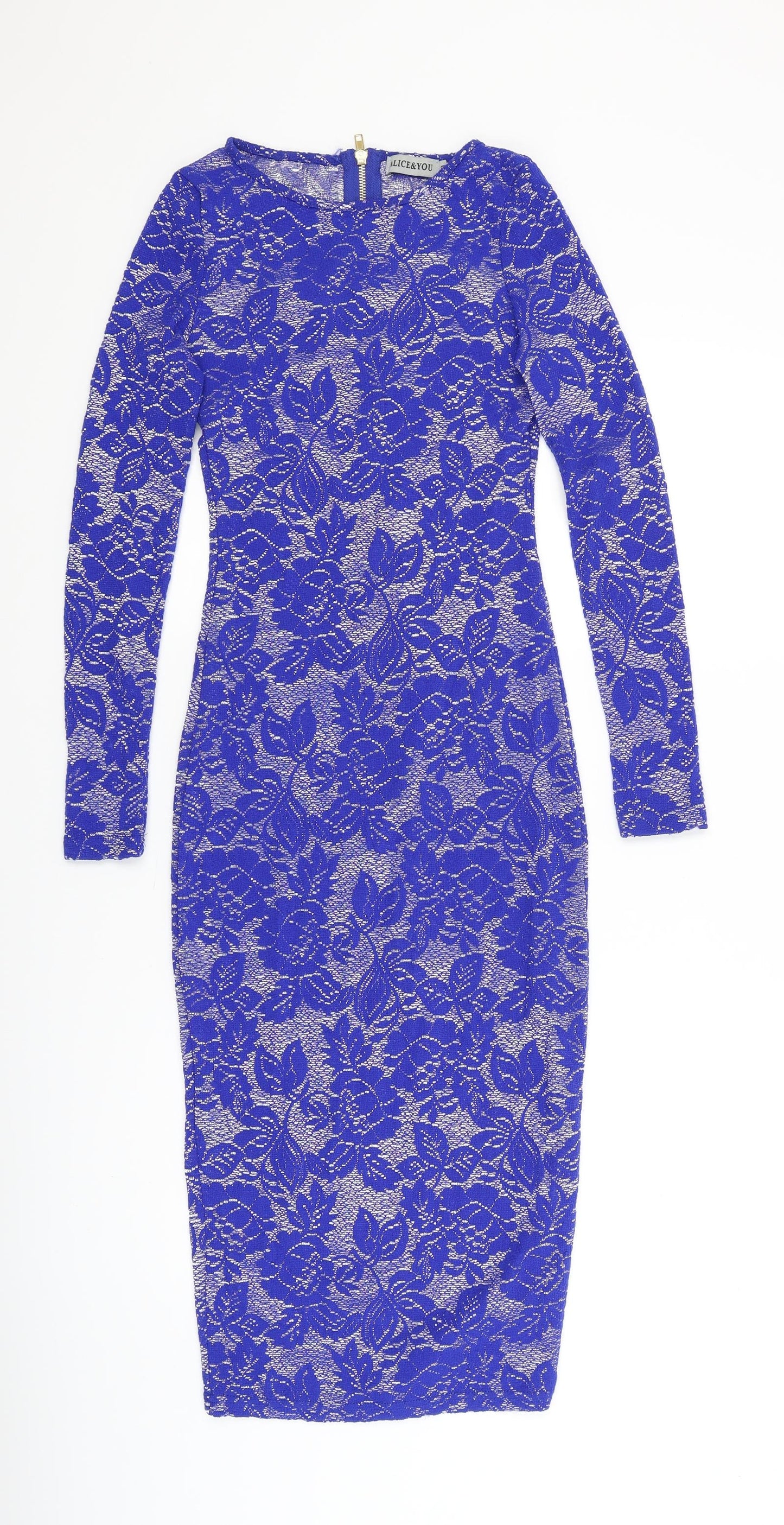 Alice and You Womens Blue Floral  Bodycon  Size 10