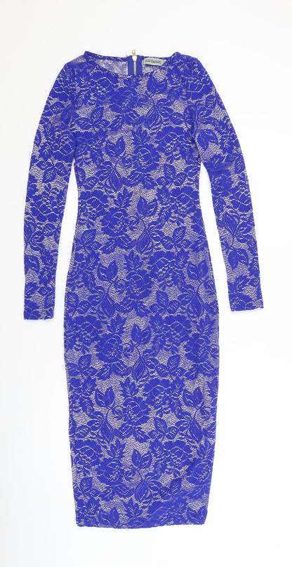 Alice and You Womens Blue Floral  Bodycon  Size 10