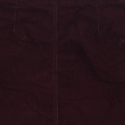 New Look Womens Red  Corduroy Mini Skirt Size 6