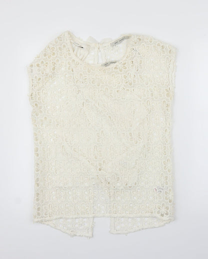 Womens UK Size 10 NEXT Ivory Basic Blouse