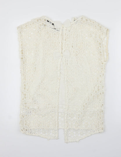 Womens UK Size 10 NEXT Ivory Basic Blouse