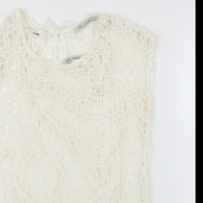 Womens UK Size 10 NEXT Ivory Basic Blouse