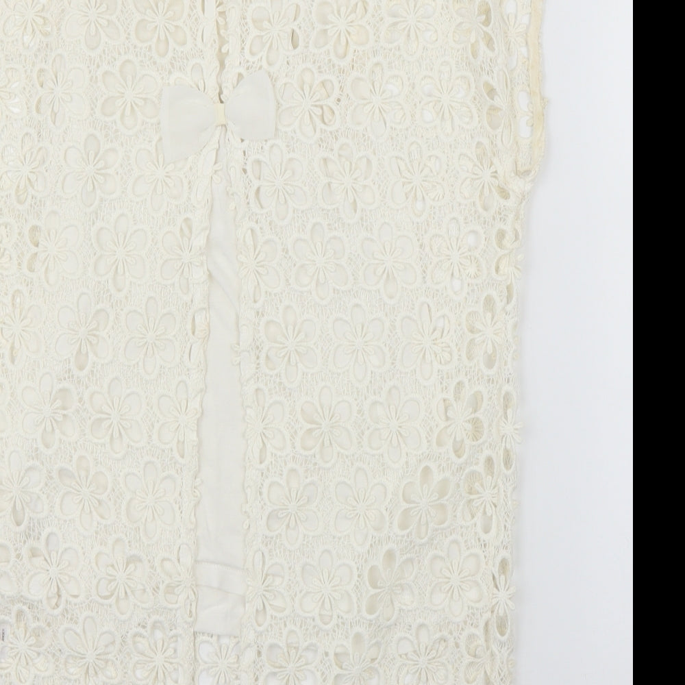 Womens UK Size 10 NEXT Ivory Basic Blouse