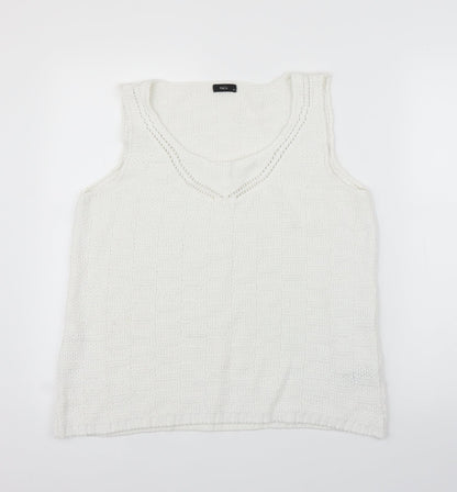 M&Co Womens White   Vest Jumper Size 14