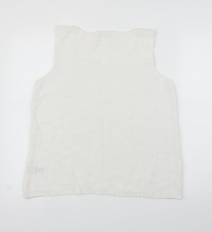 M&Co Womens White   Vest Jumper Size 14